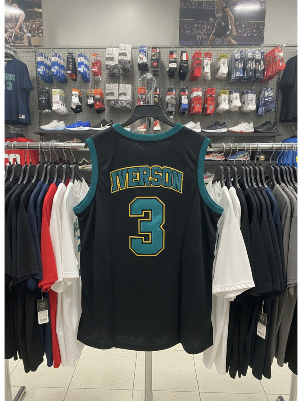 Bethel Iverson 3 basketball jersey black teal
